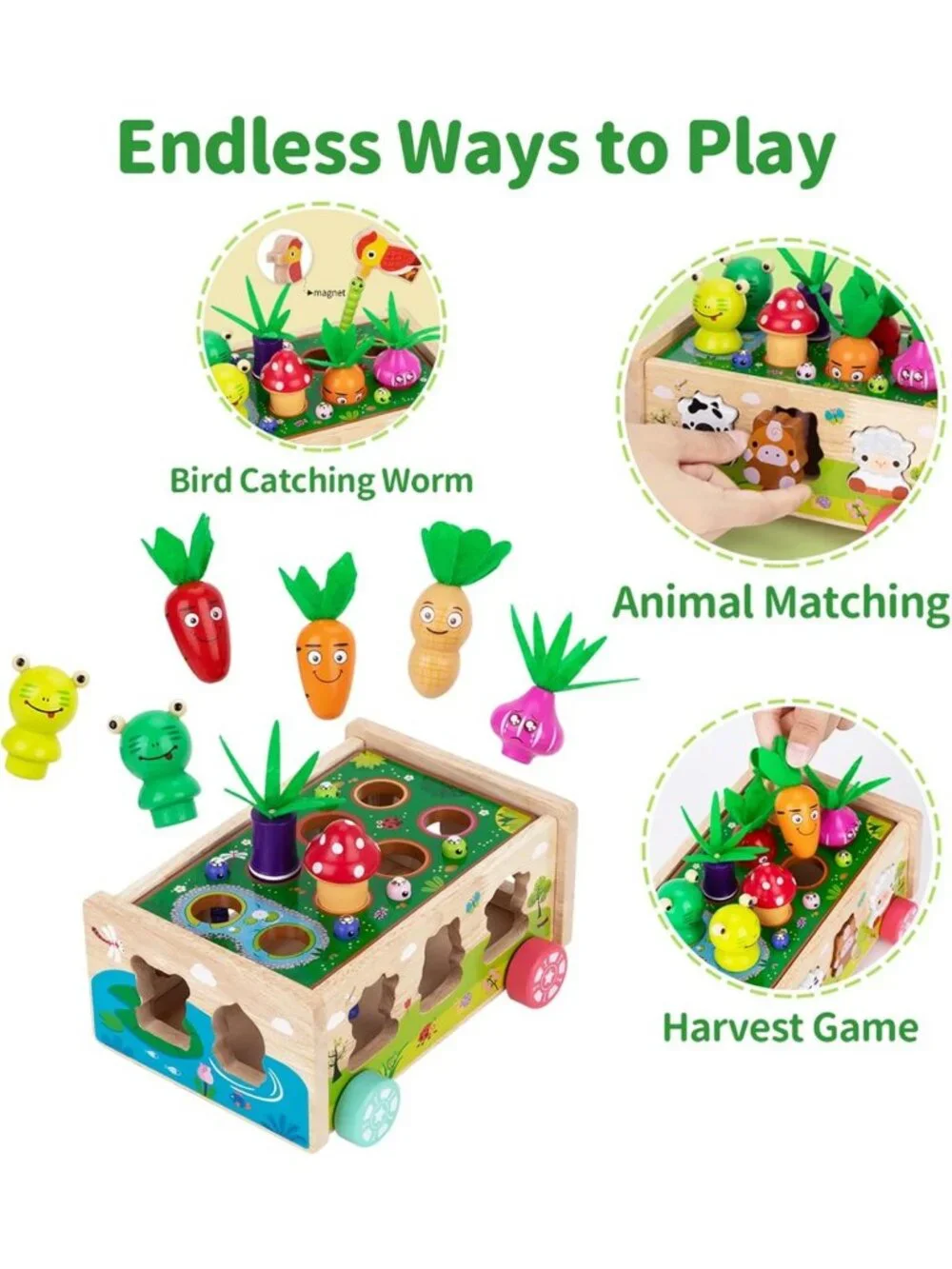 Montessori Wooden Shape Sorting Toys for Toddlers 1-3 Years - Educational Fine